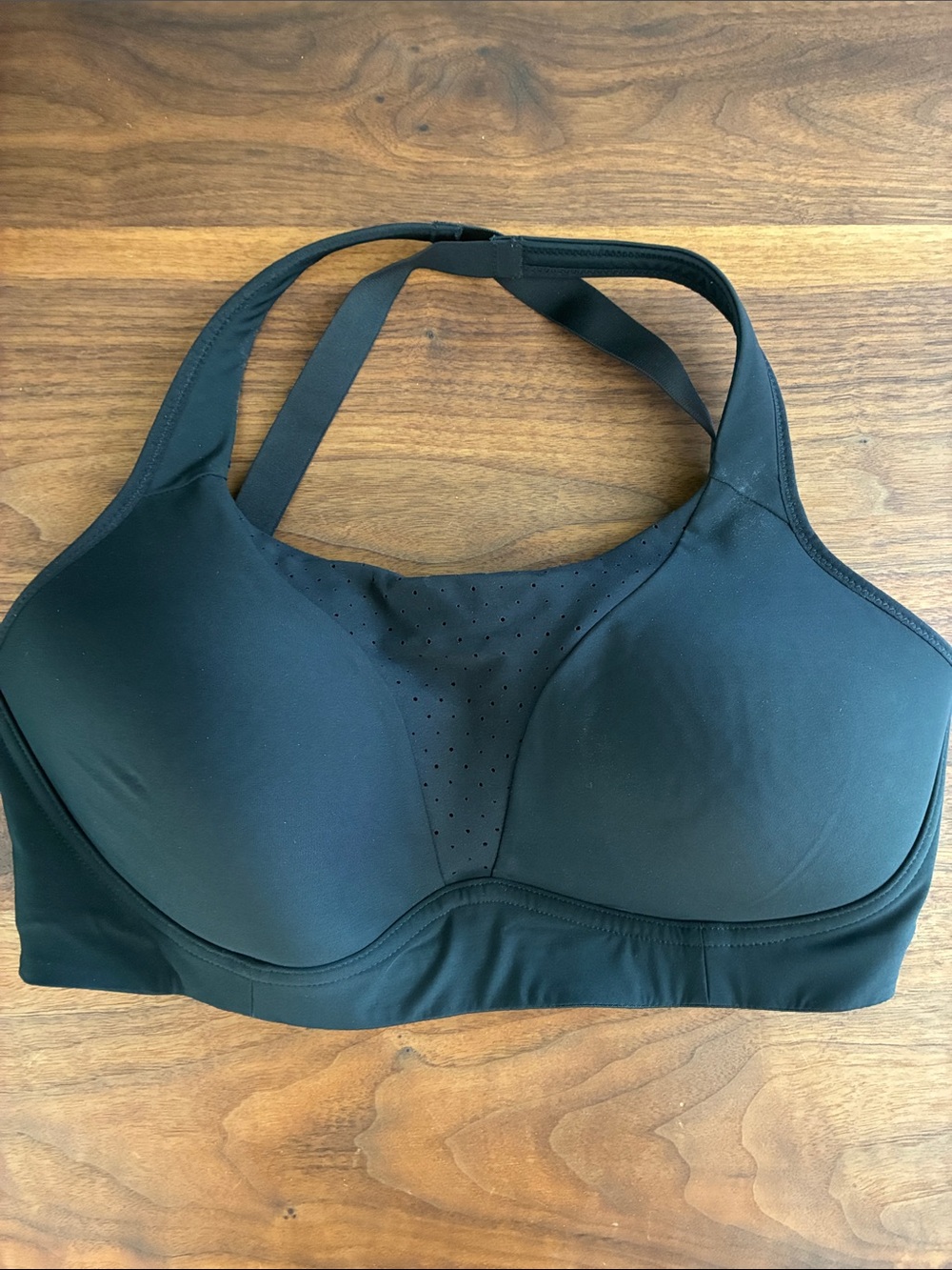 lululemon athletica Black Padded Sports Bra with Perforated Center